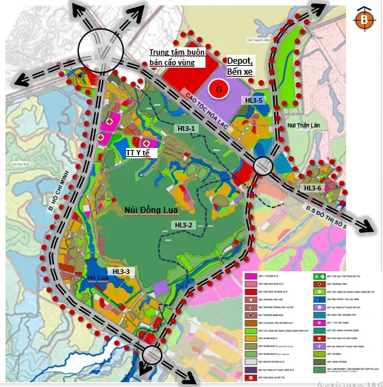 Quy hoạch Hòa Lạc HL3: đô thị sinh thái 1.003,75 ha